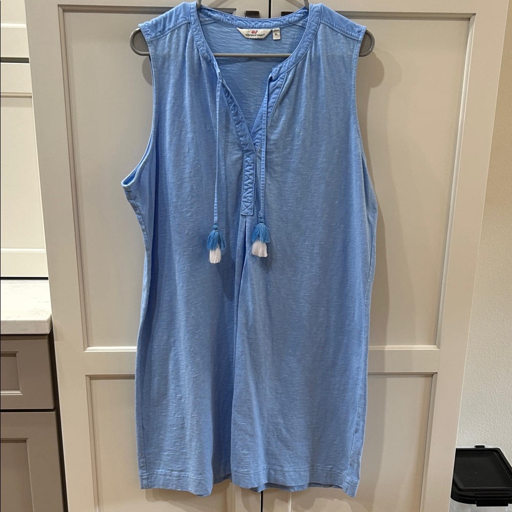 Vineyard Vines Light Blue Sleeveless Cotton Midi Dress
